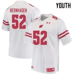 Youth Wisconsin Badgers NCAA #52 Josh Bernhagen White Authentic Under Armour Stitched College Football Jersey KQ31F43WJ